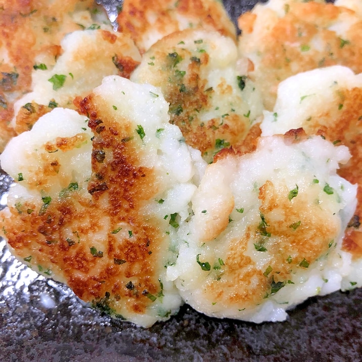 【幼児食】親子ではんぺんの大葉焼き♪